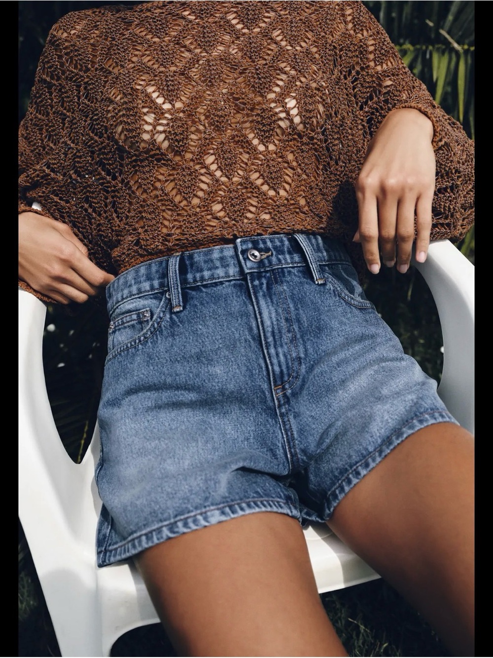 Zara Z1975 Mom Shorts High-Rise Denim Shorts